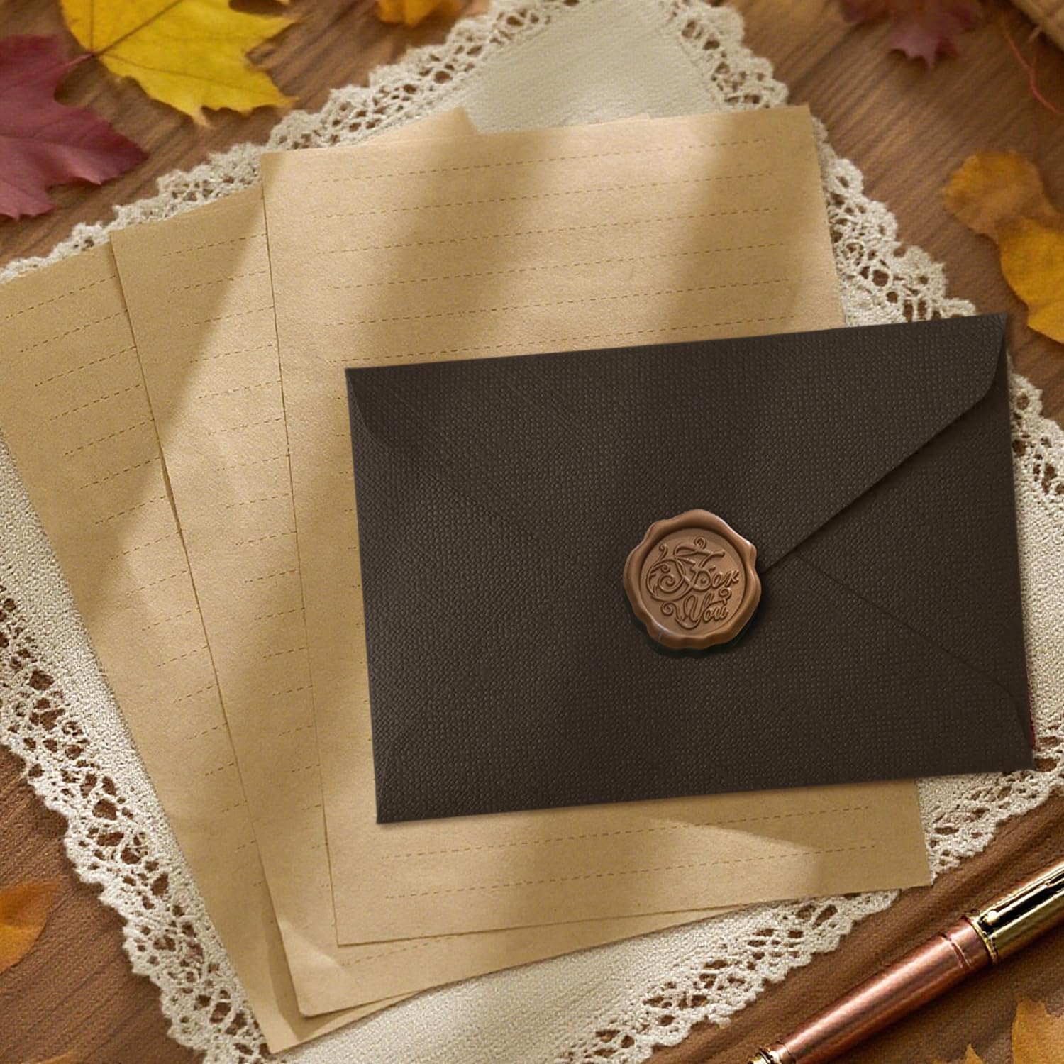 مجموعة ورق كتابة عتيق الطراز م - مراجعة Letter Envelope Kraft وسعره