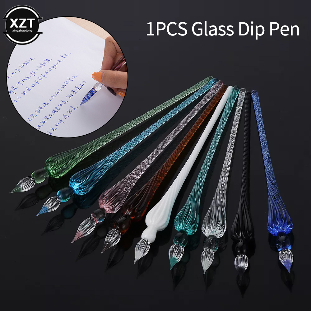 1 قطعة جديد خمر الزجاج Dip غمس - مراجعة Fountain Pen Ink وسعره